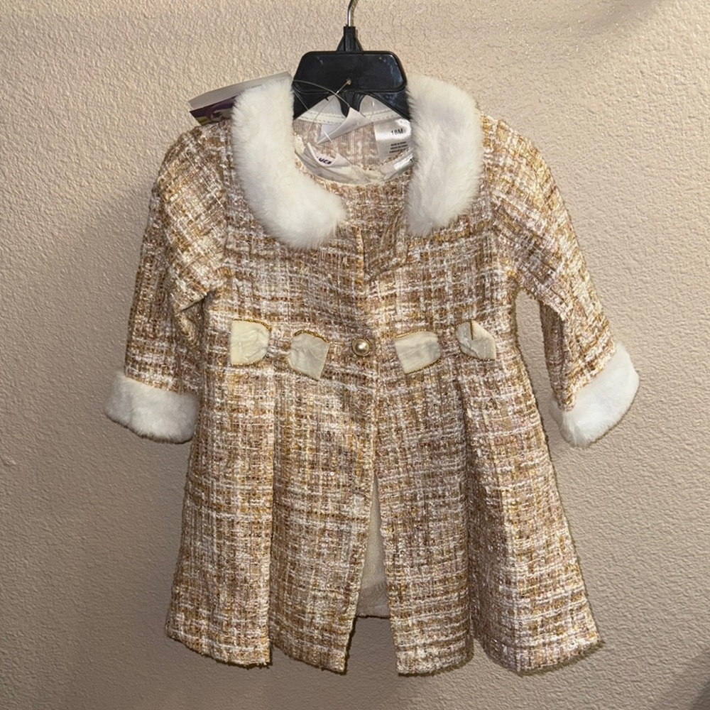 Baby Girls Tweed Dress & Swing Coat Set
